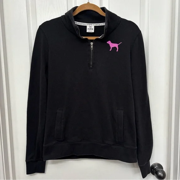 Black Quarter Zip Pullover | Victoria’s Secret PINK M - Picture 8 of 8